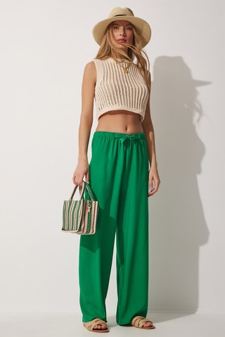 Pantalon palazzo - Vert