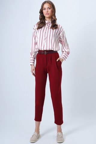 Pantalon carotte 7/8 - Bordeaux