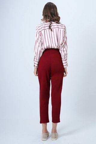 Pantalon carotte 7/8 - Bordeaux