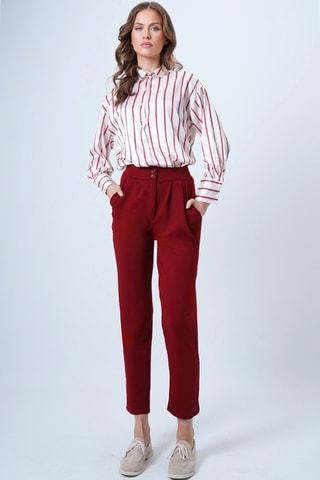 Pantalon carotte 7/8 - Bordeaux