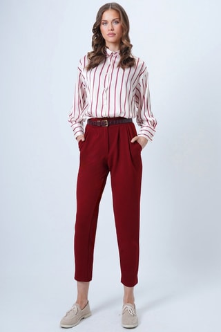 Pantalon carotte 7/8 - Bordeaux