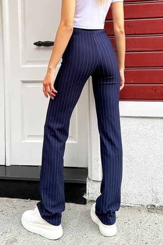 Pantalon relaxed taille haute - Bleu marine