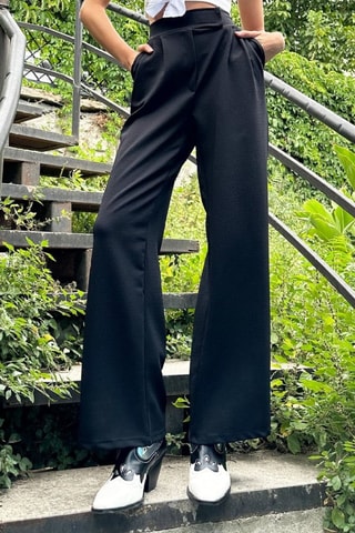 Pantalon straight taille haute - Noir