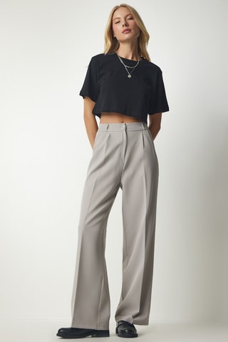 Pantalon palazzo - Gris