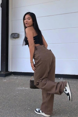 Pantalon regular - Marron