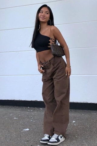 Pantalon regular - Marron