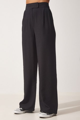 Pantalon relaxed taille haute - Noir