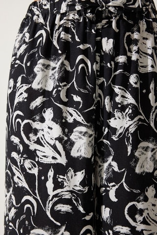 Pantalon palazzo taille haute - Blanc et noir