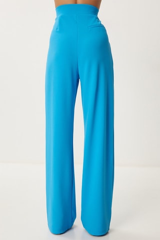 Pantalon wide legs taille haute - Turquoise