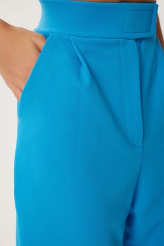 Pantalon wide legs taille haute - Turquoise