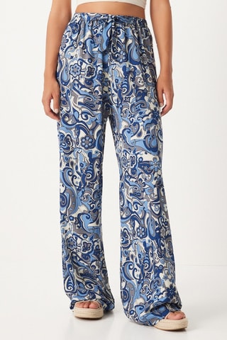 Pantalon palazzo - Bleu