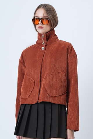 Veste en velours - Rouge brique