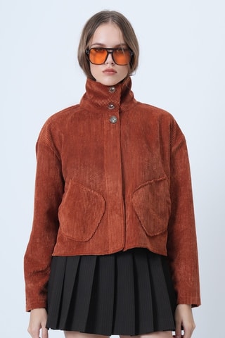 Veste en velours - Rouge brique