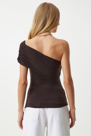 Top asymétrique - Marron