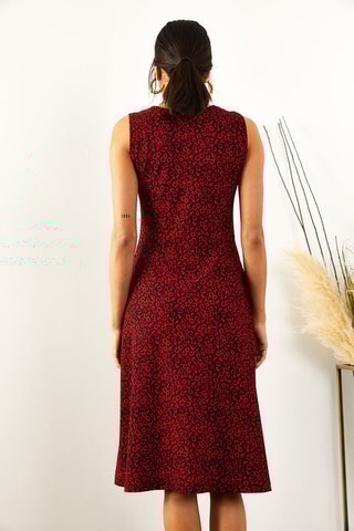 Robe patineuse sans manches - Rouge et noir