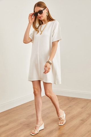 Robe trapèze - Ecru