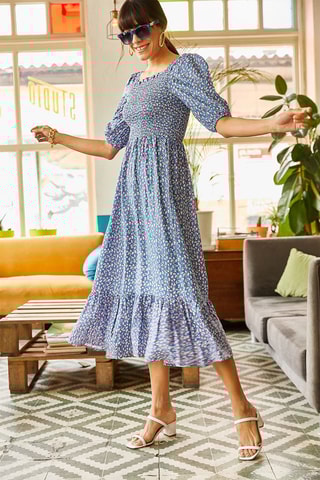 Robe longue - Bleu