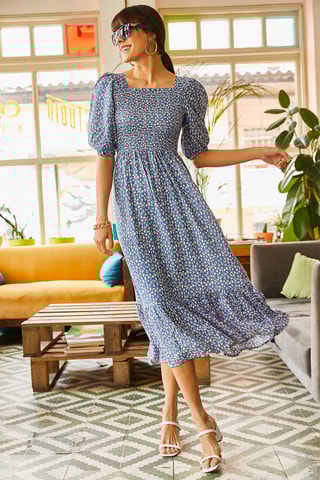 Robe longue - Bleu