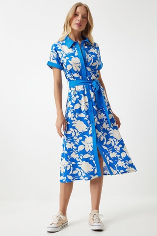 Robe chemise - Bleu cobalt