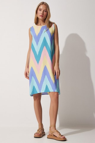 Robe trapèze - Rose et ciel