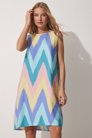 Robe trapèze - Rose et ciel