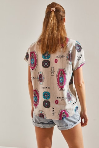 Chemisier en lin - Fuchsia