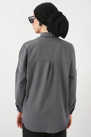 Chemisier oversize - Gris