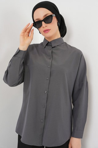 Chemisier oversize - Gris