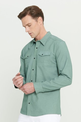 Chemise slim - Vert