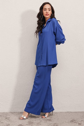 Chemisier et pantalon - Bleu cobalt