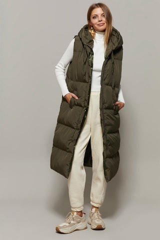 Doudoune longue sans manches - Vert