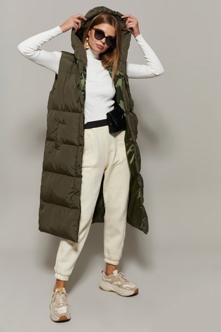 Doudoune longue sans manches - Vert