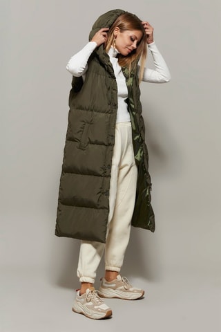 Doudoune longue sans manches - Vert