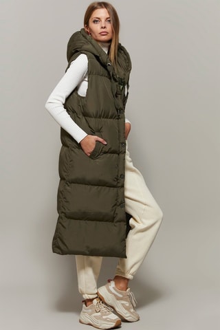 Doudoune longue sans manches - Vert