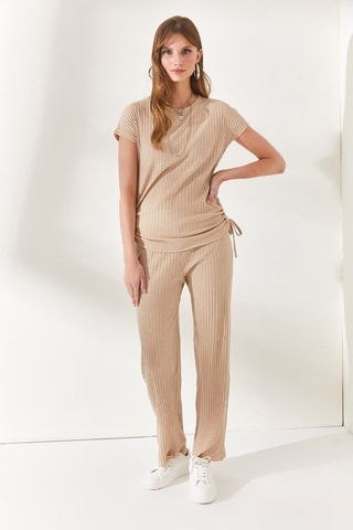 Top et pantalon palazzo - Beige