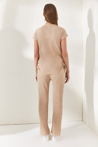 Top et pantalon palazzo - Beige