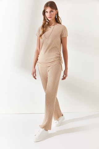 Top et pantalon palazzo - Beige