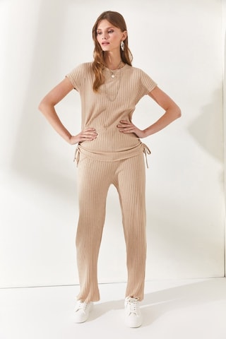 Top et pantalon palazzo - Beige