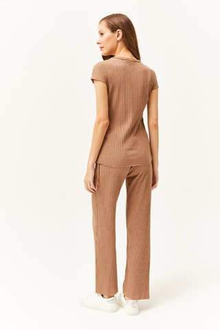 Top et pantalon palazzo - Taupe