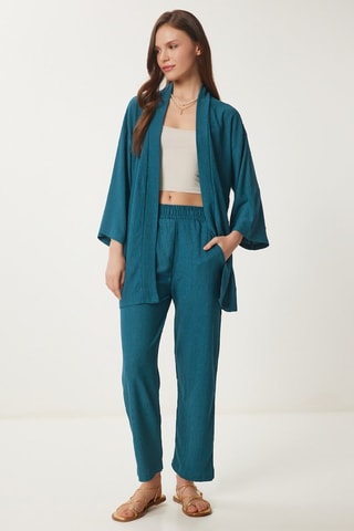 Kimono et pantalon - Vert émeraude