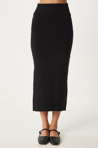 Top et jupe midi taille haute - Noir