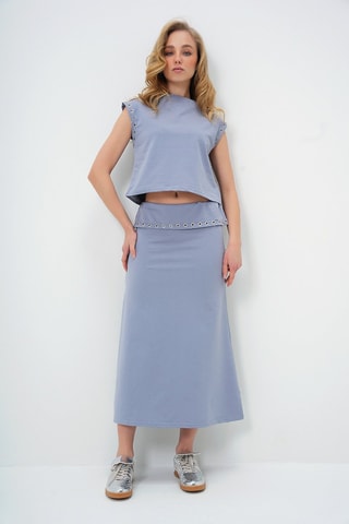 Top et jupe midi - Gris