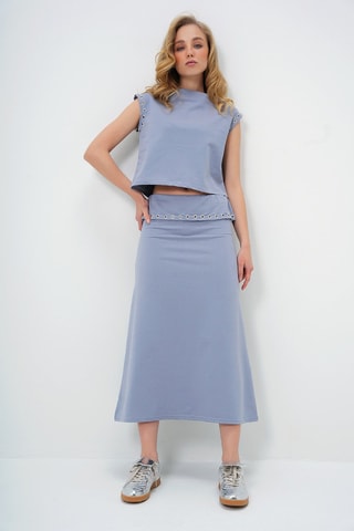 Top et jupe midi - Gris