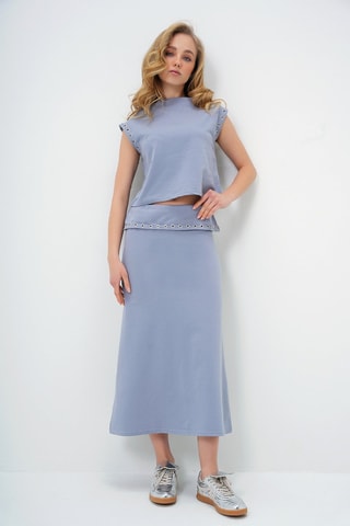 Top et jupe midi - Gris