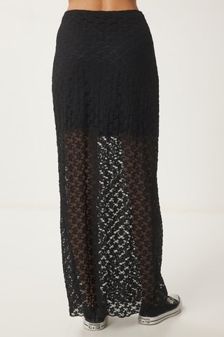 Jupe longue en dentelle - Noir