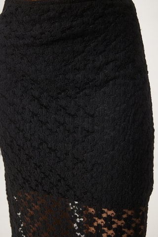 Jupe longue en dentelle - Noir