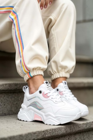 Baskets - Blanc et rose poudré