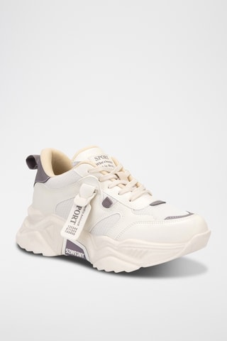 Baskets - Beige clair et violet