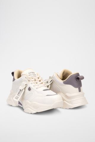 Baskets - Beige clair et violet