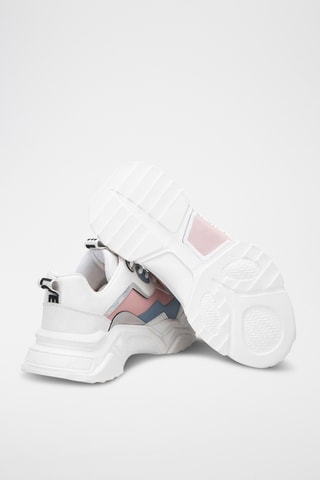 Baskets plateformes - Blanc et bleu clair